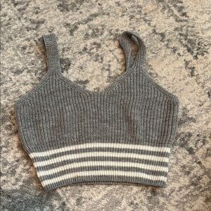 SHEIN Gray Crop Ribbed Tank Top